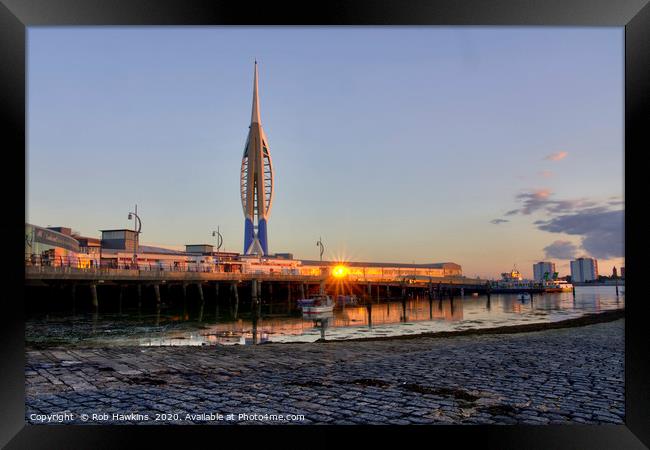 Spinaker Tower Twylight Framed Print by Rob Hawkins