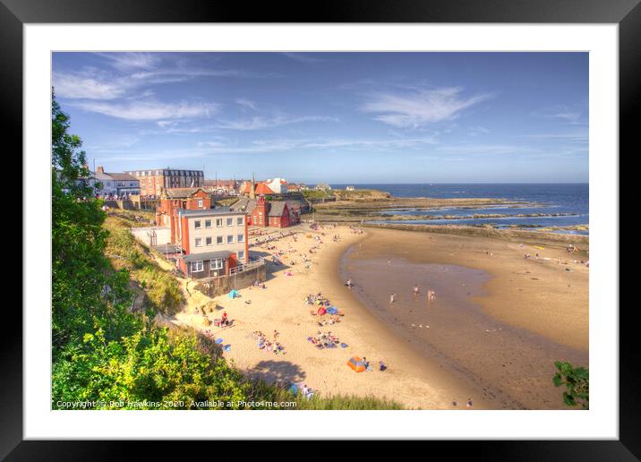 Cullercoats Bay Framed Mounted Print by Rob Hawkins