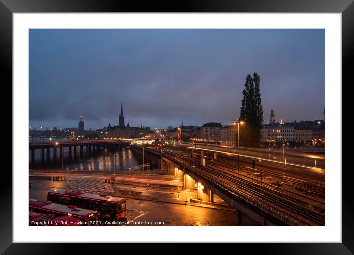 Stockholm Nights  Framed Mounted Print by Rob Hawkins
