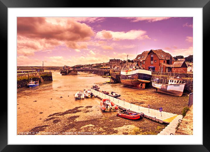 Padstow Harbour Fishing boats  Framed Mounted Print by Rob Hawkins