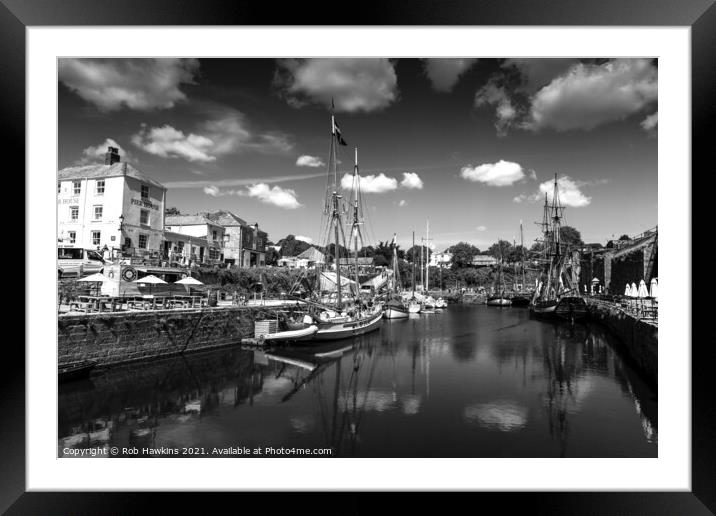 Charlestown in Mono Framed Mounted Print by Rob Hawkins