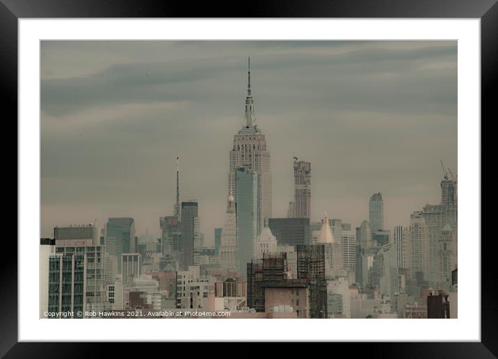 New York Haze Framed Mounted Print by Rob Hawkins