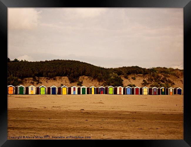 Beach Huts Framed Print by Alexia Miles