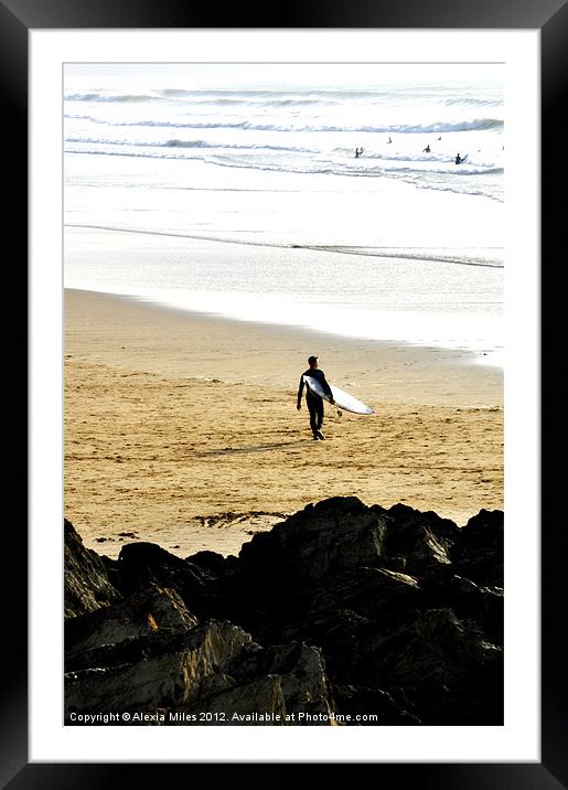 Off for a Surf Framed Mounted Print by Alexia Miles