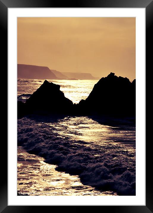 Hartland sunset Framed Mounted Print by Alexia Miles