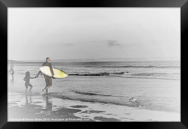 Surfing Framed Print by Alexia Miles