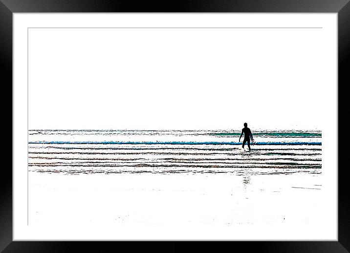 Lone Surfer Framed Mounted Print by Alexia Miles