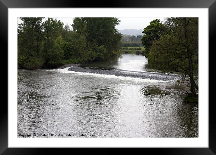 Ludlow Weir Framed Mounted Print by les tobin