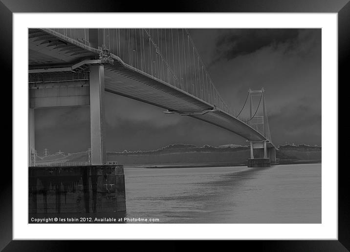 Old Severn Crossing Framed Mounted Print by les tobin