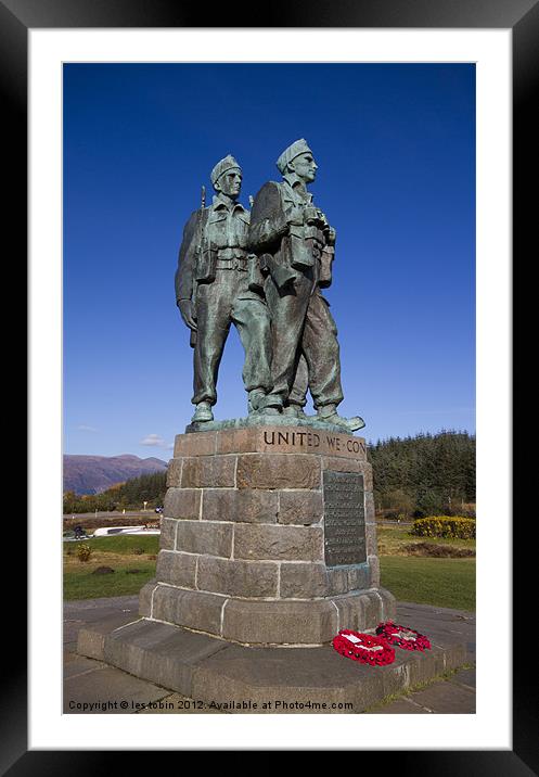 Commando Memorial Framed Mounted Print by les tobin