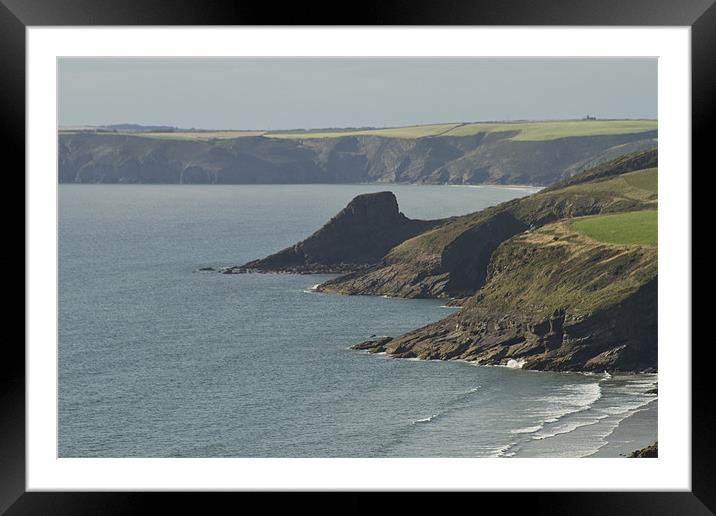 Broadhaven Cove Framed Mounted Print by les tobin