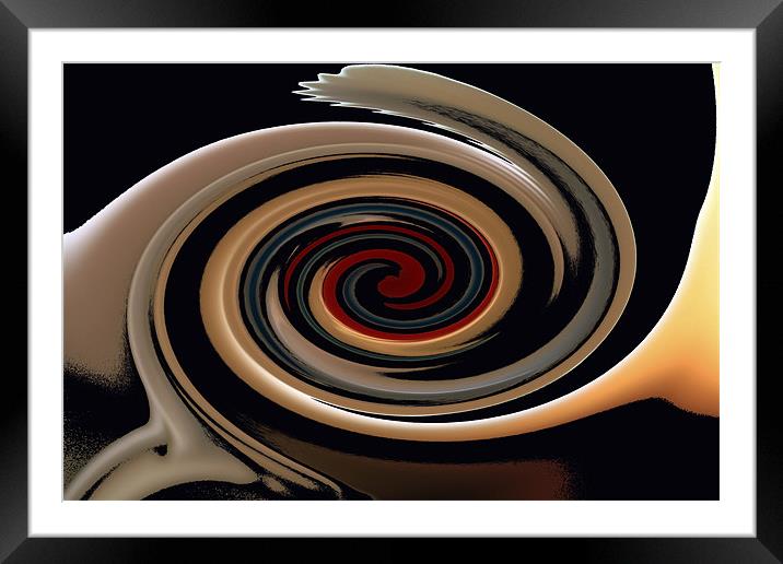 colour swirl Framed Mounted Print by les tobin
