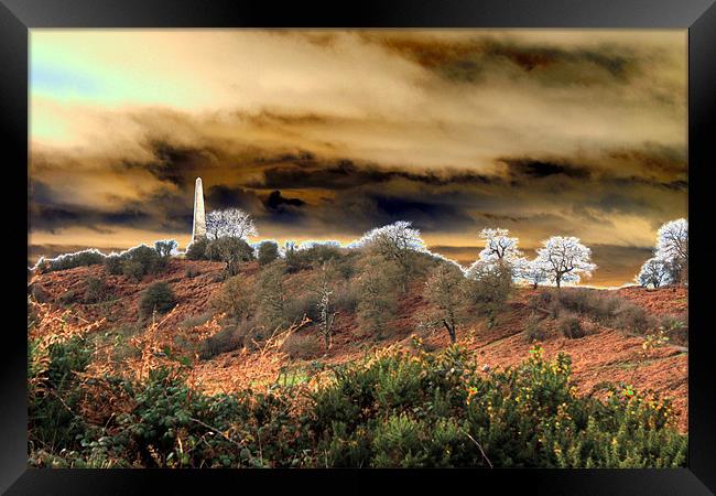 Obelisk in Eastnor Park Framed Print by les tobin