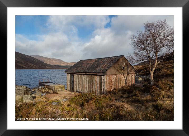 The Boathouse, Loch Muick Framed Mounted Print by Douglas Kerr
