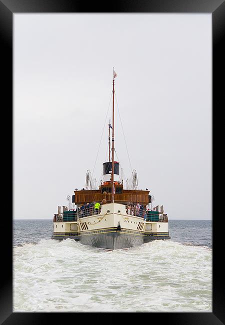 Waverley paddle steamer leaving Girvan harbour Framed Print by Douglas Kerr