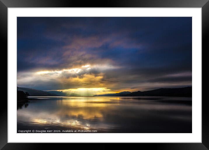 Sunset on Loch Fyne Framed Mounted Print by Douglas Kerr