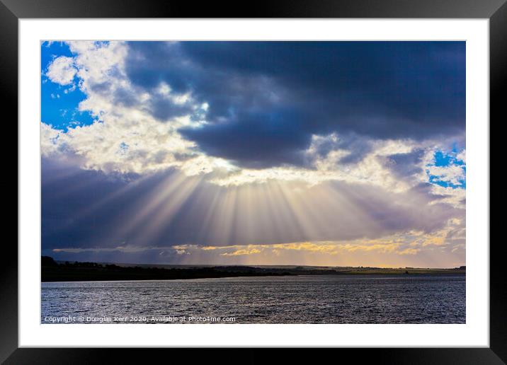 Sunset on Loch Watten Framed Mounted Print by Douglas Kerr