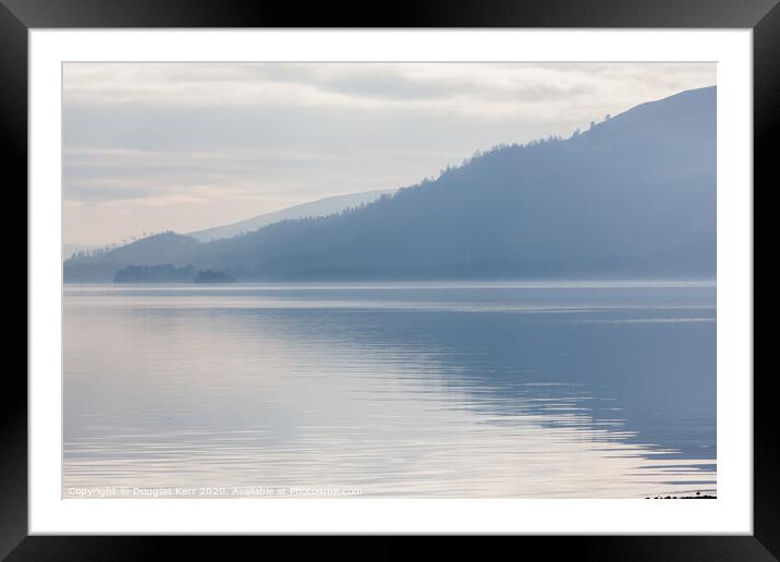 Misty reflections on Loch Lomond Framed Mounted Print by Douglas Kerr