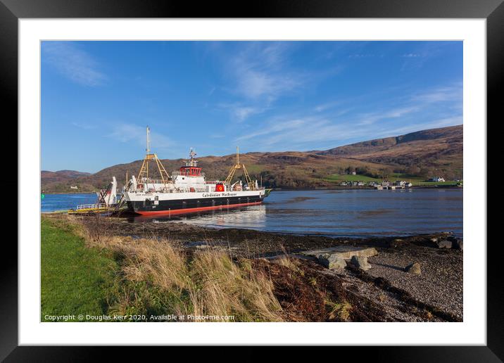 Loch Dunvegan ferry, Rhubodach Colintraive, Isle of Bute. Framed Mounted Print by Douglas Kerr