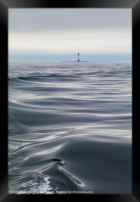 Bell Rock Lighthouse across the waves Framed Print by Douglas Kerr