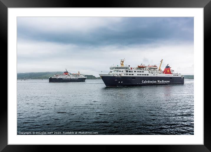 MV Isle of Mull & MV Isle of Lewis car ferries in Oban. Framed Mounted Print by Douglas Kerr