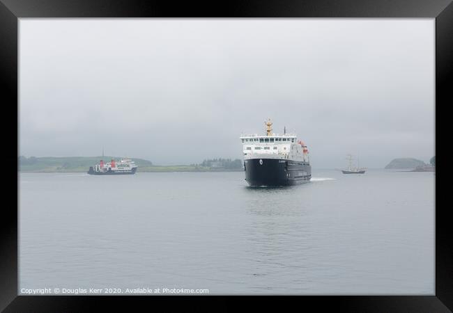 Calmac ferries, MV Clansman arriving in Oban, MV Hebridean Isles Framed Print by Douglas Kerr