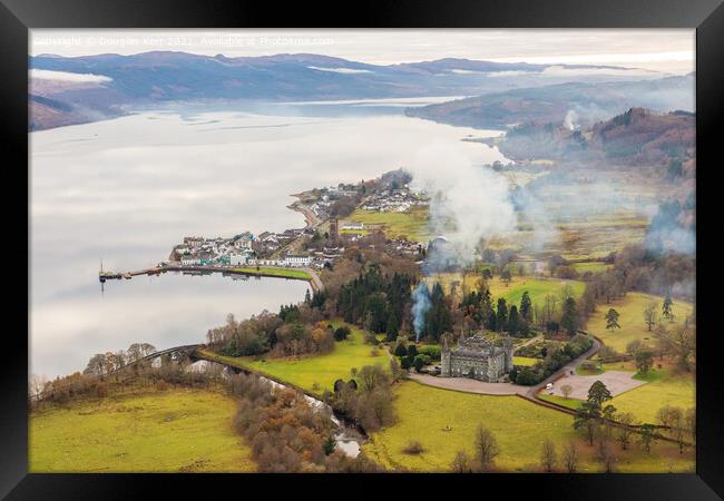 Inverary and Inverary Castle from Dun na Cuaiche Watchtower Framed Print by Douglas Kerr