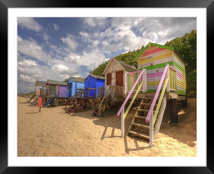Beach Huts Framed Mounted Print by Mike Sherman Photog