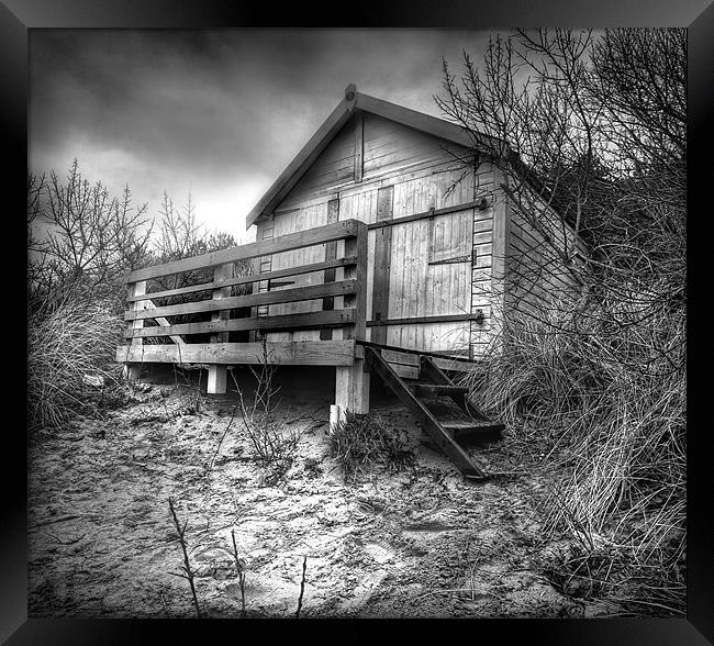 Beach Hut on the Dune Framed Print by Mike Sherman Photog