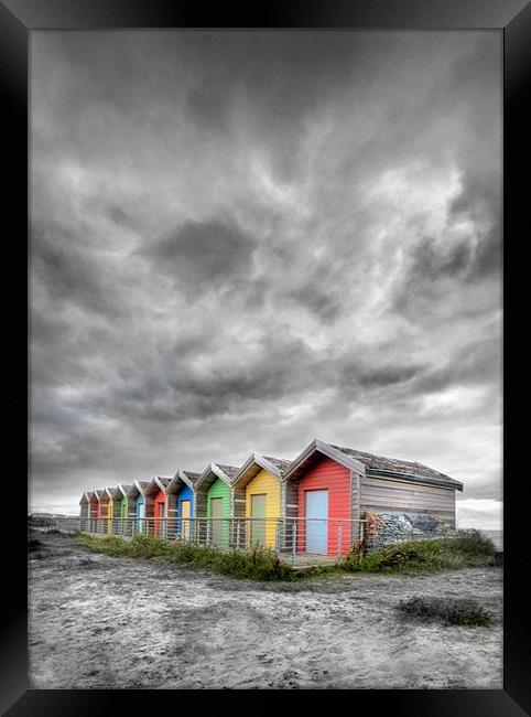 Blyth Beach Huts Framed Print by Mike Sherman Photog