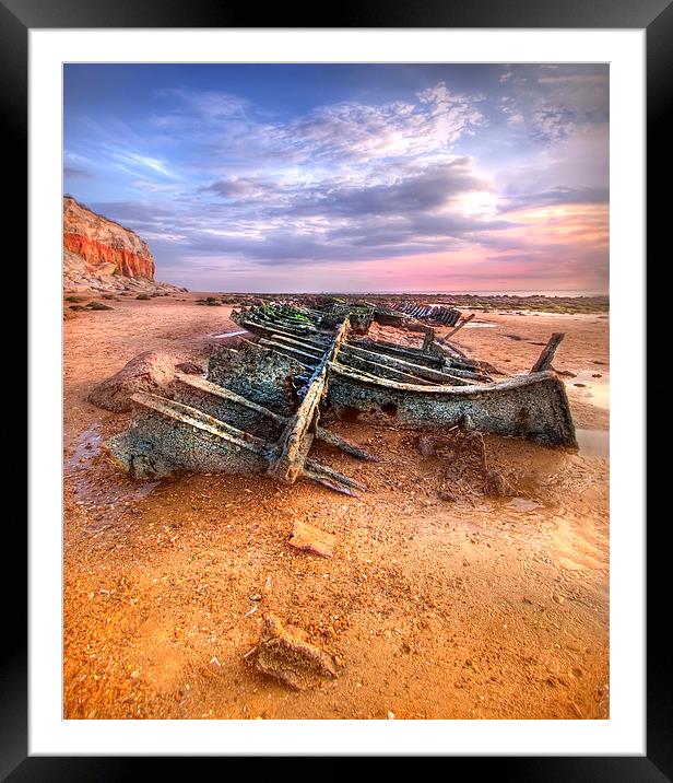 Shipwreck on Hunstanton Beach Framed Mounted Print by Mike Sherman Photog