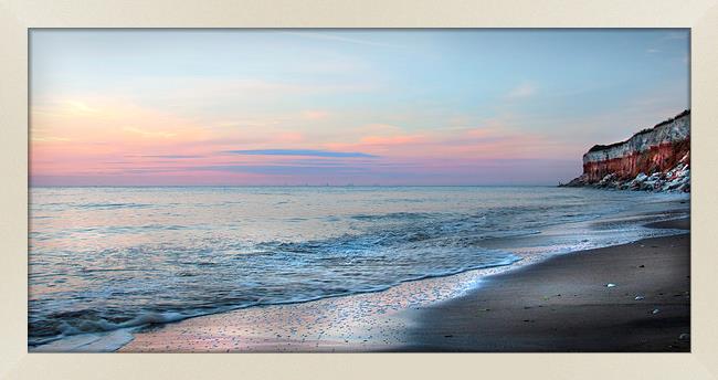 Hunstanton Sunset Glow Framed Print by Mike Sherman Photog