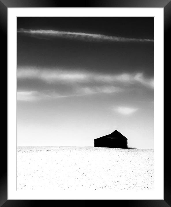 Snow Barn Framed Mounted Print by Mike Sherman Photog