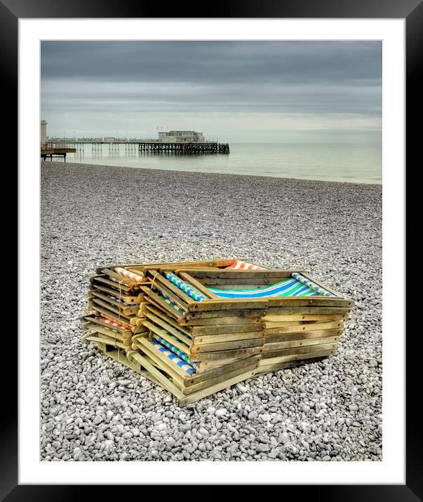 Worthing Beach Framed Mounted Print by Mike Sherman Photog