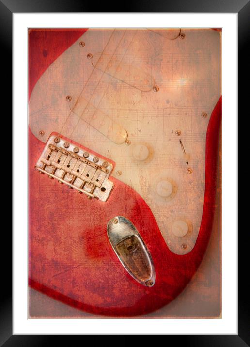 Textured Guitar four Framed Mounted Print by Mike Sherman Photog