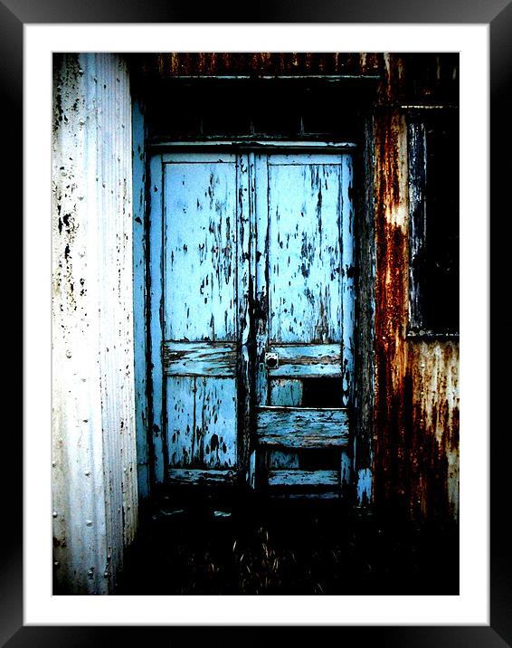 derelict door Framed Mounted Print by amy pierzchalo