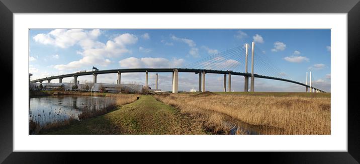 Dartford Crossing Panorama Framed Mounted Print by Terry Senior