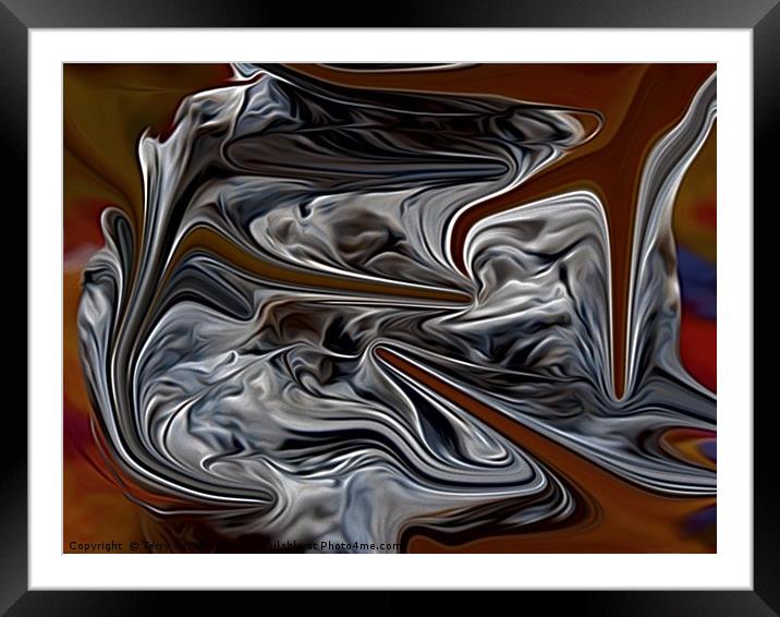 Liquid Alloy an up-cycled plastic abstract art cre Framed Mounted Print by Terry Senior