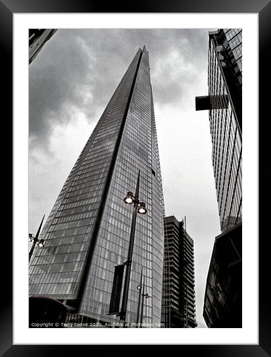 The Shard 32 London Bridge Street, London SE1 9SG Framed Mounted Print by Terry Senior