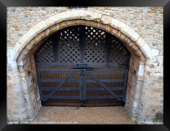 Traitors Gate at the Tower Of London Framed Print by Terry Senior