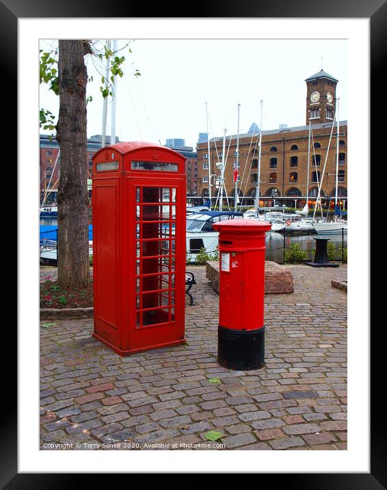 Typically British Telephone Box and Post box Framed Mounted Print by Terry Senior