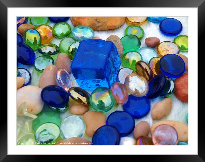 Coloured Glass Shapes Framed Mounted Print by Terry Senior