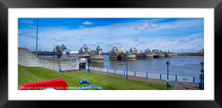 Panorama of the Thames Barrier Framed Mounted Print by Terry Senior