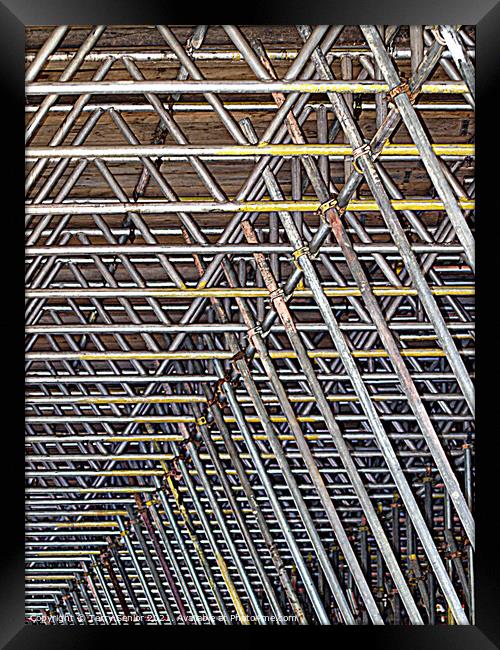Scafold patterns like scaffolding in your mind.  Framed Print by Terry Senior