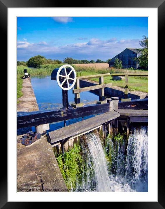 Walbutt Lock, Pocklington Canal Framed Mounted Print by Terry Senior