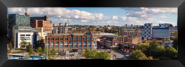 Leeds City Skyline, view North along York Street Framed Print by Terry Senior