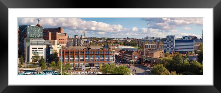 Leeds City Skyline, view North along York Street Framed Mounted Print by Terry Senior