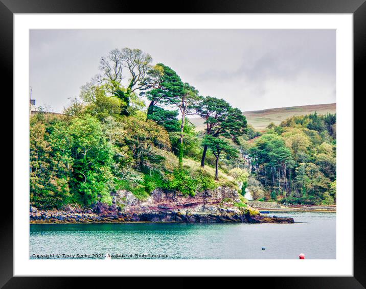 View across the bay at Portree, Isle of Skye, Scot Framed Mounted Print by Terry Senior