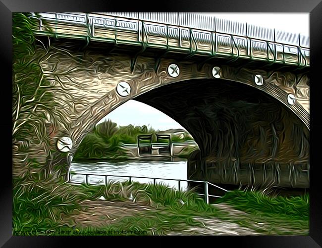 Aire and Calder Navigation digital art airbrushed Framed Print by Terry Senior