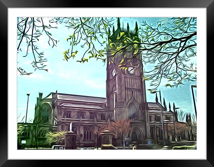 Leeds Parish Church Digital Art Framed Mounted Print by Terry Senior